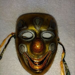 Vintage Solid Brass Theatre Mask